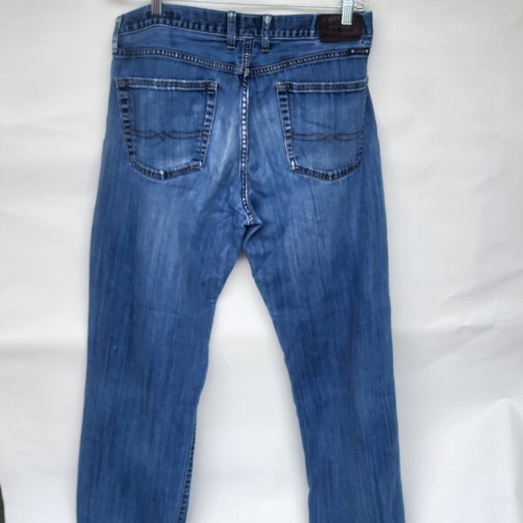 Lucky Brand Mens Distressed Blue Jeans 36x32 Straight Fit Medium Wash Denim - Picture 2 of 11